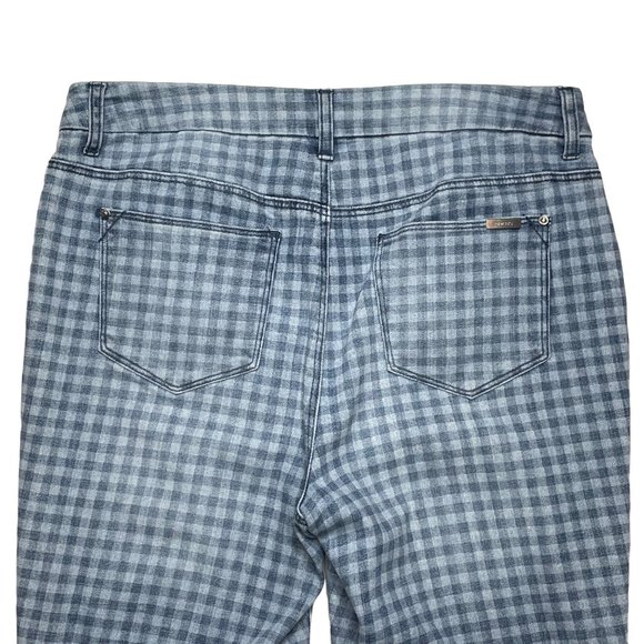 Chico’s 8 So Slimming Girlfriend Crop jeans blue gingham - Picture 5 of 9